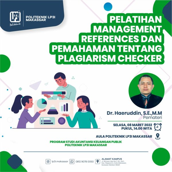 PELATIHAN MANAGEMENT REFERENCES DAN PEMAHAMAN PLAGIARISM CHECKERS